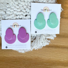 Load image into Gallery viewer, Pink and Green Mixed Texture Earrings
