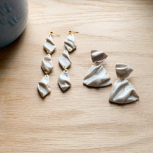 Load image into Gallery viewer, Draped Pearl Polymer Clay Earrings
